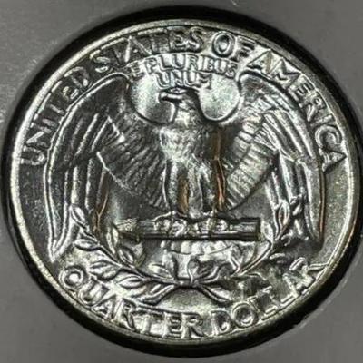 1954-P CHOICE UNCIRCULATED CONDITION WASHINGTON SILVER QUARTER AS PICTURED.
