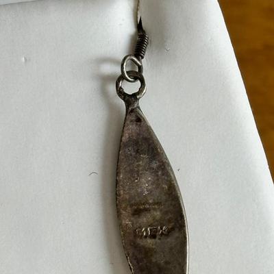 Tigers eye and Mexican silver earrings