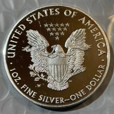 2012-W 1 oz Proof American Silver Eagle from a Coin Album No Capsule as Pic'd. (Proof 64/65 Quality).