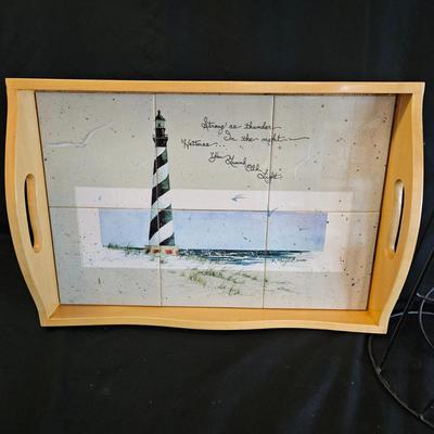 Lighthouse Themed Wine Rack & Serving Items (K-DW)