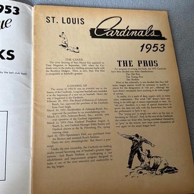 1953 St. Louis Cardinals Baseball Official Yearbook