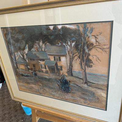 C. West Jr. double matted original pastel