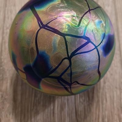 Blown Glass Orb Signed by the Artist