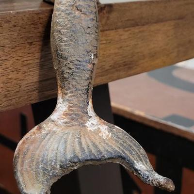 Heavy Cast Iron Sitting Mermaid Sculpture
