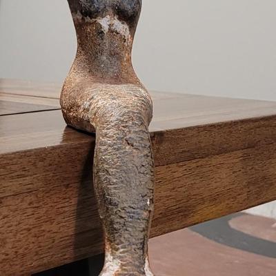 Heavy Cast Iron Sitting Mermaid Sculpture