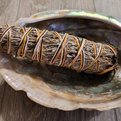Large Abalone Shell with Sage