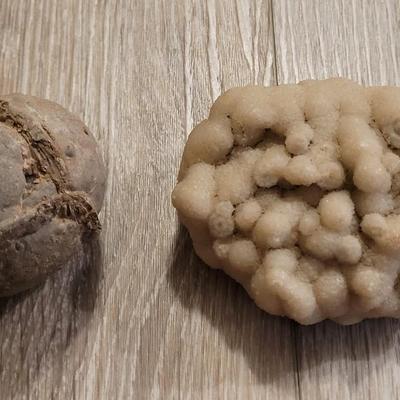 Septerian Nodule (Mineral) and Aragonite Cave Crystal