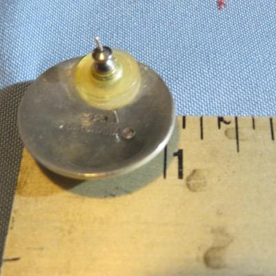 Vintage Zealandia Pierced Earrings - Sterling Silver w/ Fossilized Bovine Bone