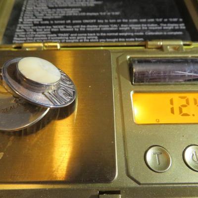 Vintage Zealandia Pierced Earrings - Sterling Silver w/ Fossilized Bovine Bone