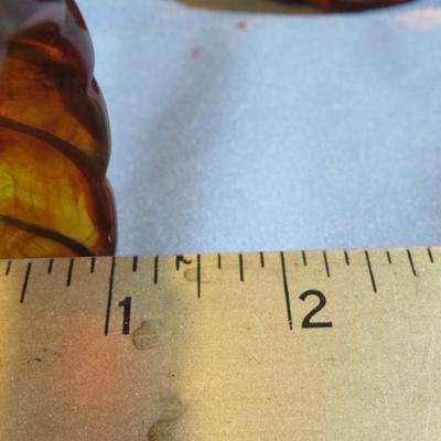 Vintage Bakelite Root Beer Carved Bracelet - Lot of 2