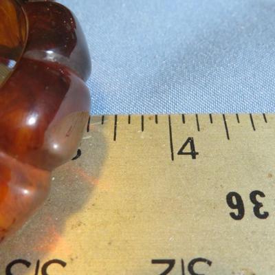 Vintage Bakelite Root Beer Carved Bracelet - Lot of 2