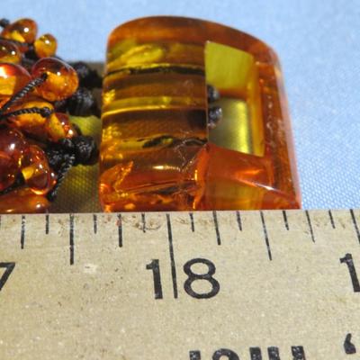 Multi strand Amber Bead Long Necklace.