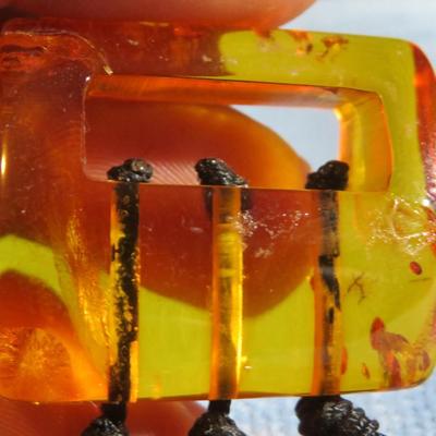 Multi strand Amber Bead Long Necklace.