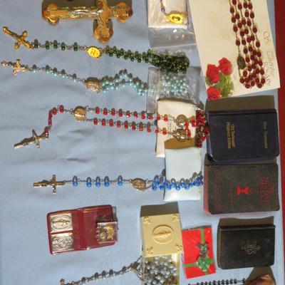 Catholic Religious Rosery and Cross Lot - Estate Jewelry Lot