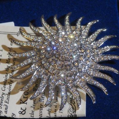 Camrose and Kross JBK Jewelry Lot 7pcs -Silver Howlite Turquoise Color Necklace - Crystal Sunburst brooch +++