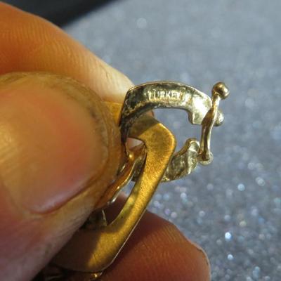 Vintage Sterling Sign Ma 925 Turkey Michael Anthony Hammered Gold Wash Necklace - Technibond