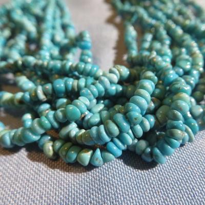 Genuine Turquoise nugget necklace, Chunky turquoise in sterling silver. -Lot of 2
