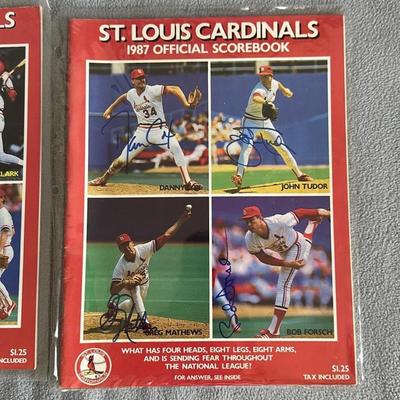 St. Louis cardinals 1987 official scorebooks autographed