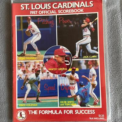St. Louis cardinals 1987 official scorebooks autographed