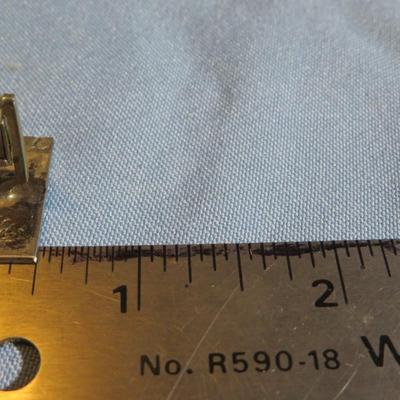 Vintage Taxco Mexico Serling Silver with Turquoise Inlay Cufflinks