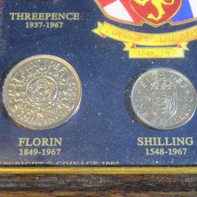 COINS OF THE REALM 1548-1967 IN GLASS FRAME