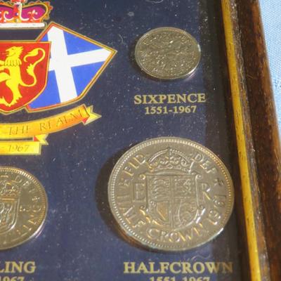 COINS OF THE REALM 1548-1967 IN GLASS FRAME