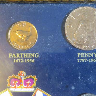 COINS OF THE REALM 1548-1967 IN GLASS FRAME