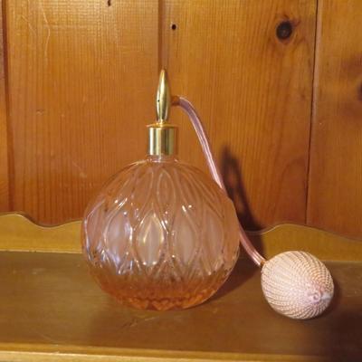 Antique Pink Atomizer Perfume Bottle