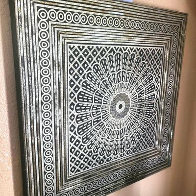 Sequined Wall Art Canvas - 23 1/2 x 23 1/2