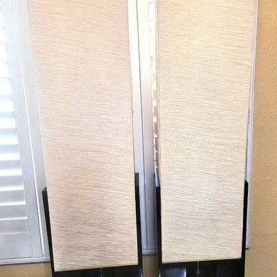 2 Mainstay Rice Paper Lamps with Black Base - 47 Height x 13 Wide x 7 Depth