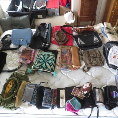 Handbags & Purse Lot - All seen on bed