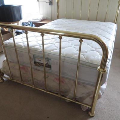 Brass Bed Frame and Mattresses - Twin Size Bed