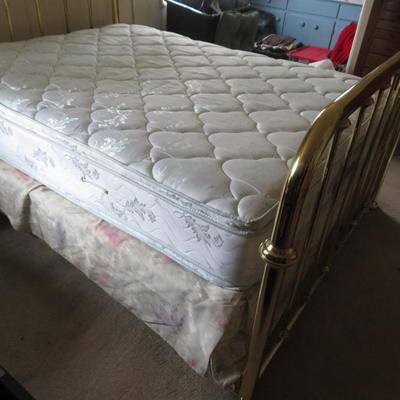 Brass Bed Frame and Mattresses - Twin Size Bed
