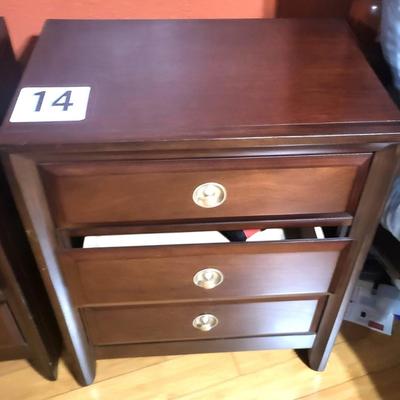 2 Wood Bedside Tables with 3 Drawers - 16 Depth x 24 Wide x 28 Height