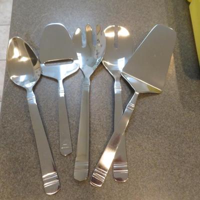 Flatware lot - all seen on table - stainless steel flatware.