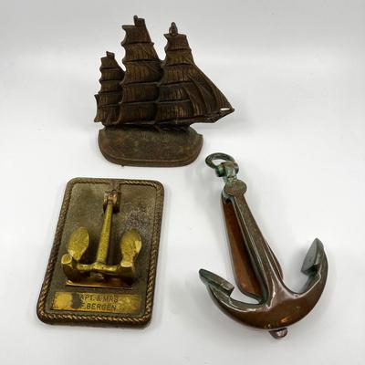 N442 Nautical Anchor Door Knockers & Shipper Clip Bookend