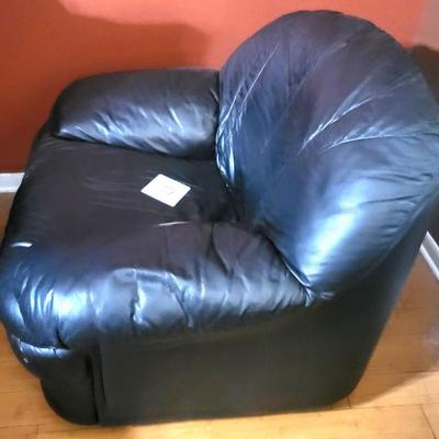 Italian Black Leather Chair
