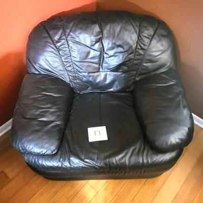 Italian Black Leather Chair