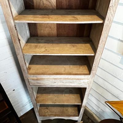 N444 Pine Greywash Cabinet with Doors Removed