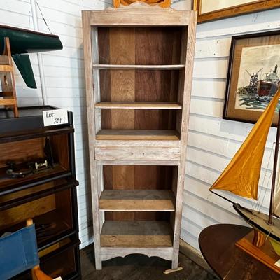 N444 Pine Greywash Cabinet with Doors Removed