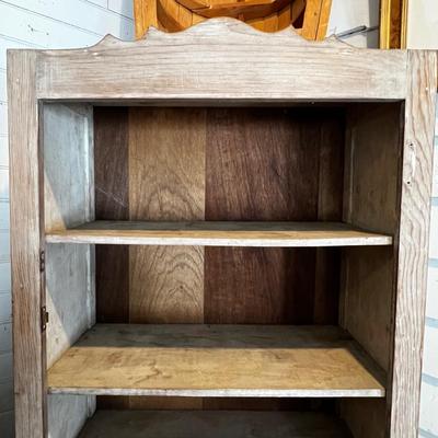 N444 Pine Greywash Cabinet with Doors Removed
