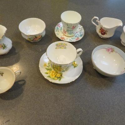 Cup & Saucer / Creamer & Sugar - Estate Porcelain lot