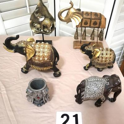 6 Elephant Statues