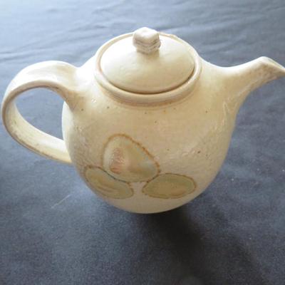 Handmade Earthy Teapot and Mug Signed Young ?
