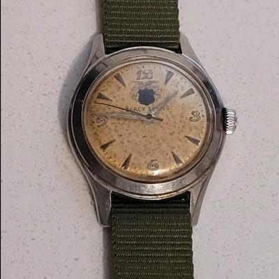 Vintage Rare Automatic Black Shields Watch - French