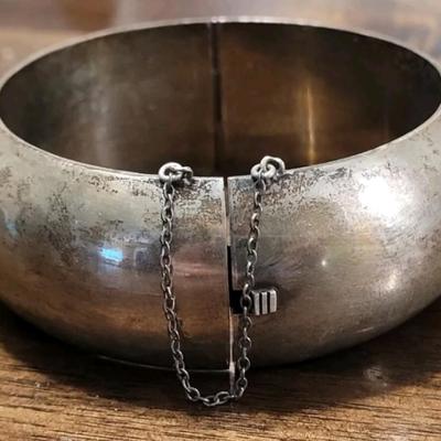 Vintage Taxco Hinged Bangle Bracelet