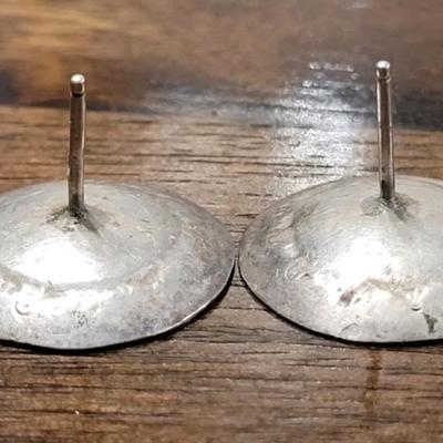 Navajo Sterling with Copper Inlay Wedding Basket Earrings