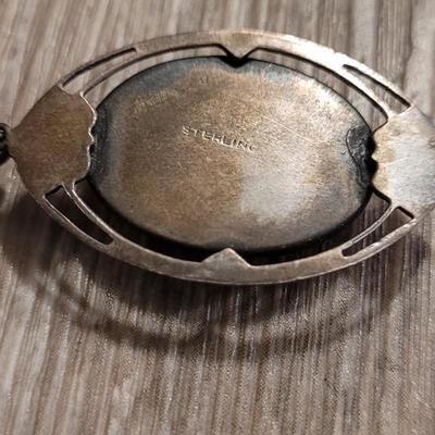 Antique HOFFMAN BUTTERFLY WING & STERLING SILVER TROPICAL PENDANT CHARM
