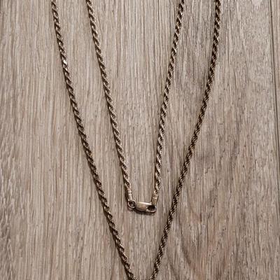 Antique Sterling Joan of Arc Pendant And Rope Chain