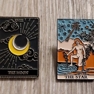 (2) Tarot Card Lapel Pins